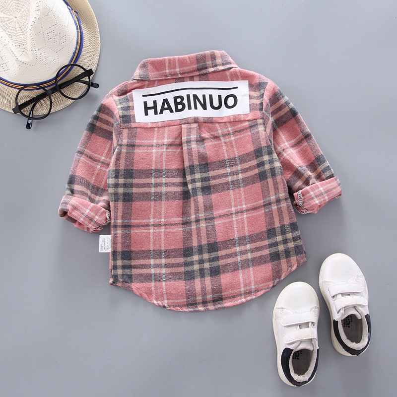 Áo sơ mi dài tay thiết kế mới họa tiết ca rô thời trang dành cho bé trai từ 0-4 tuổi