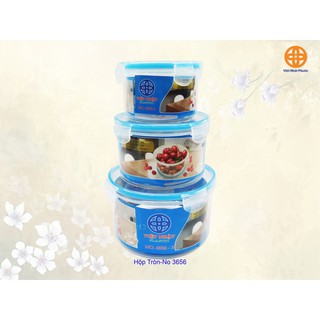 Hộp nhựa tròn Việt Nhật đựng thực phẩm - đồ dùng nhà bếp tiện ích
