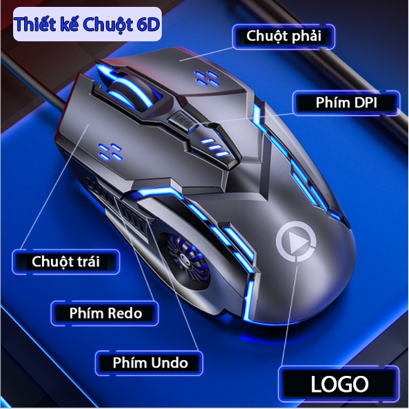 Chuột máy tính Coputa chuột gaming chơi game laptop có dây LED G5