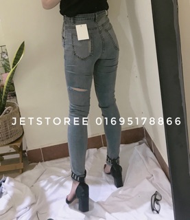 [ORDER, sẵn M] Quần jean bó rách