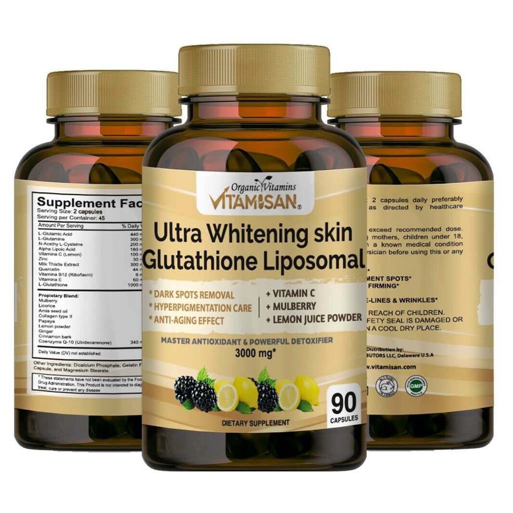 Glutathione 3000mg - 90 Viên - 20 Thành Phần Trắng Da - Chống Lão Hóa