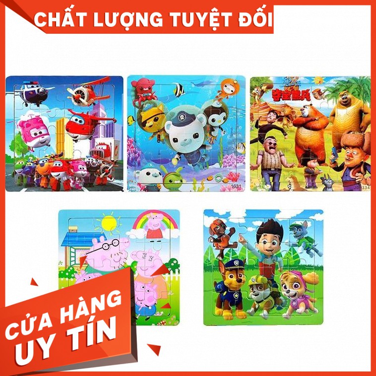 Bộ ghép hình bằng gỗ 16 mảnh thông minh cho bé hàng có sẵn