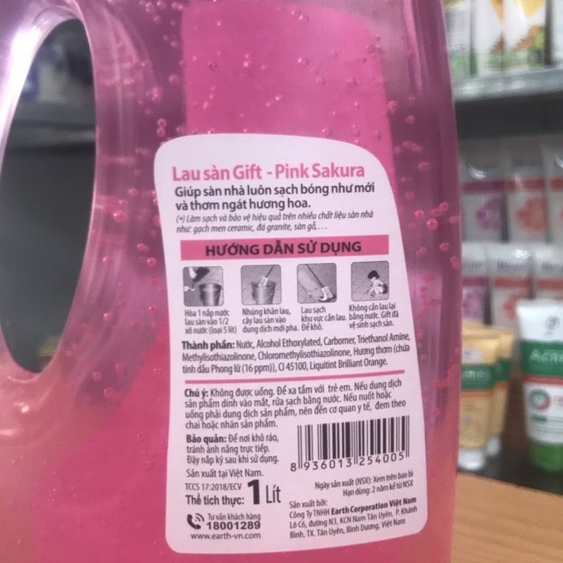Nước Lau Sàn Gift Hương Pink Sakura, Hương Hoa Anh Đào