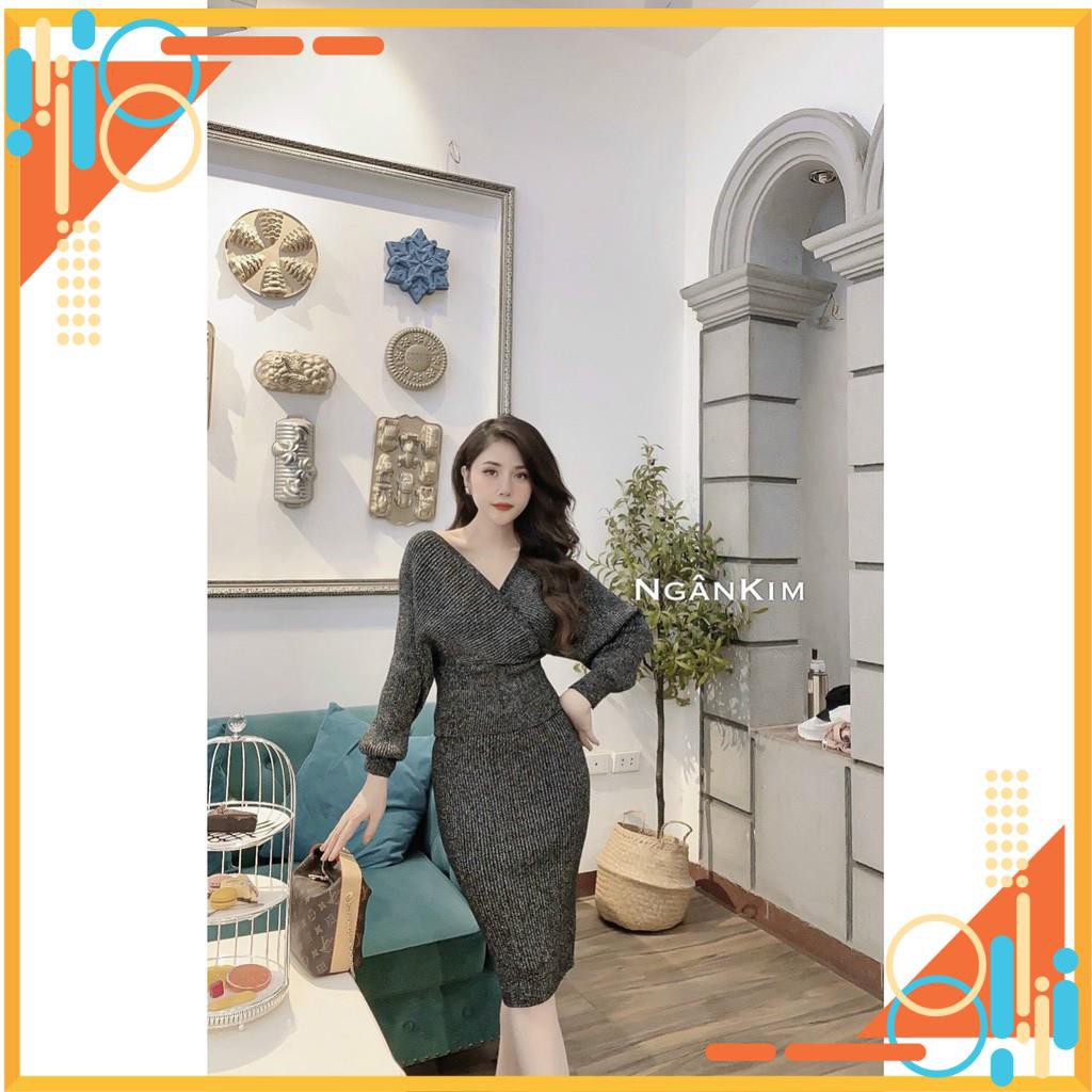 Set nữ đẹp, váy nữ body chất len nhũ, hàng Quảng Châu cao cấp, chất len dày, đẹp, ko xù, có nhũ sang trọng | BigBuy360 - bigbuy360.vn