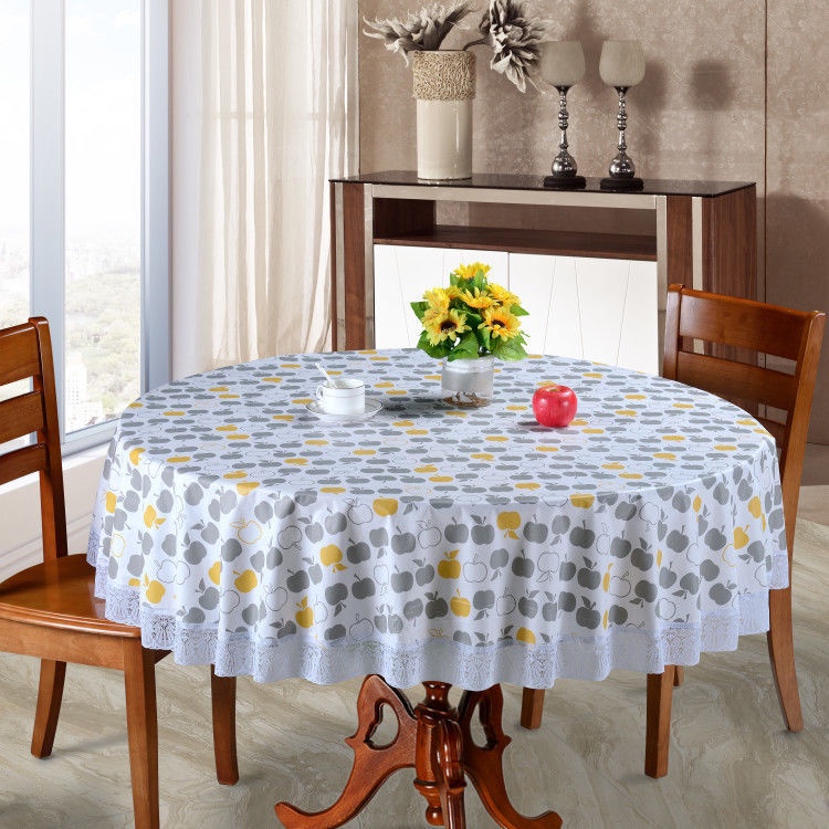 Khăn Trải Bàn Tròn Viền Ren Chống Thấm Nước/Dầu/Bỏng Dùng Một Lần