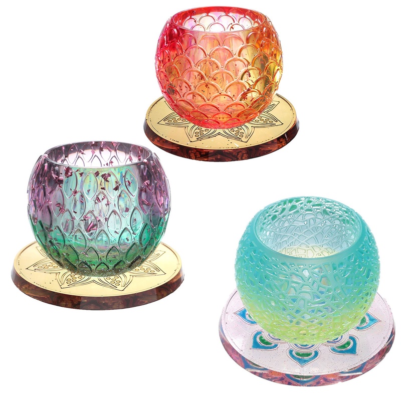 Set 6 Khuôn Silicon Làm Đế Lót Ly Thời Trang