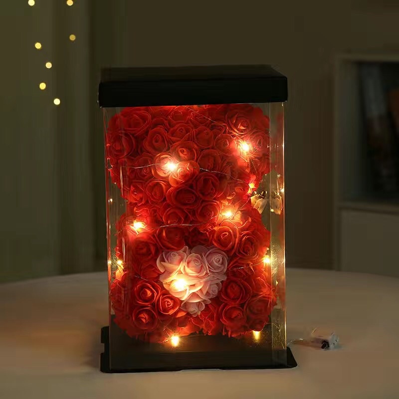 BOX GẤU 25 cm FULL BOX _Gấu gắn hoa sẵn