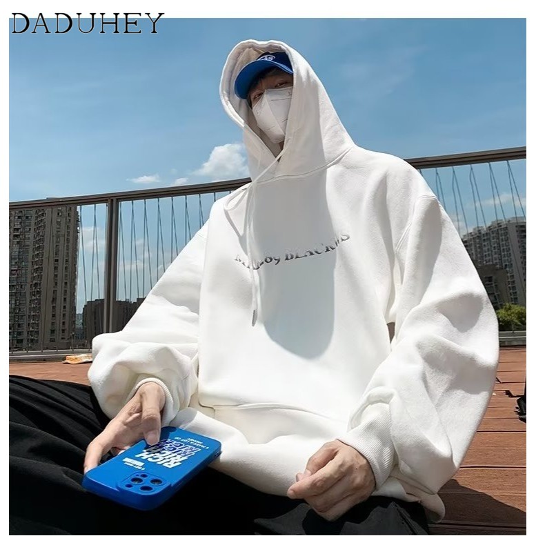DaDuHey European and American Letters Printed All-Matching Long-Sleeved T-shirt Men's Autumn Thin High Street Fashionable Ins round Neck Bottoming Shirt