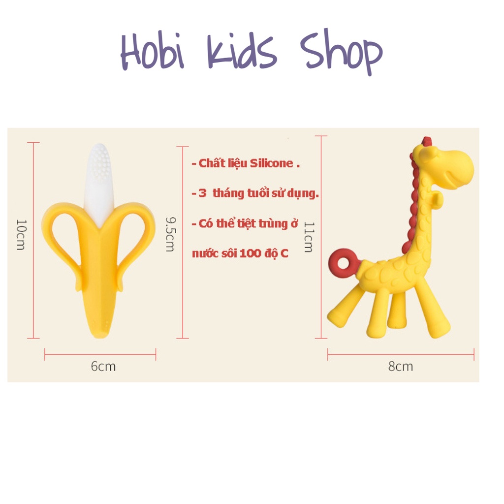 Ngặm nướu Hươu cao cổ - Ngậm nướu silicone an toàn cho bé Hobi Kids Shop