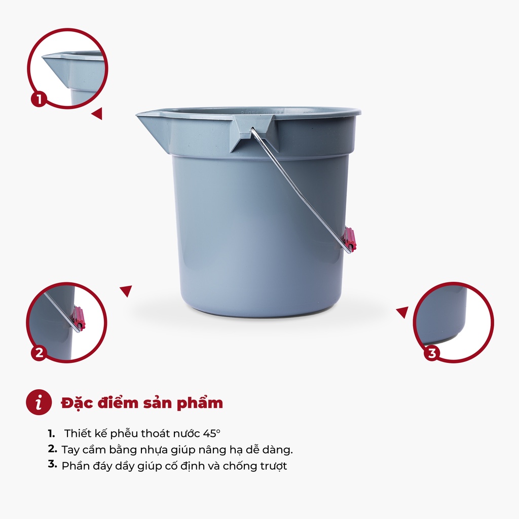 Xô nhựa tròn đa năng 10L / 13L /14L - Cobi Home