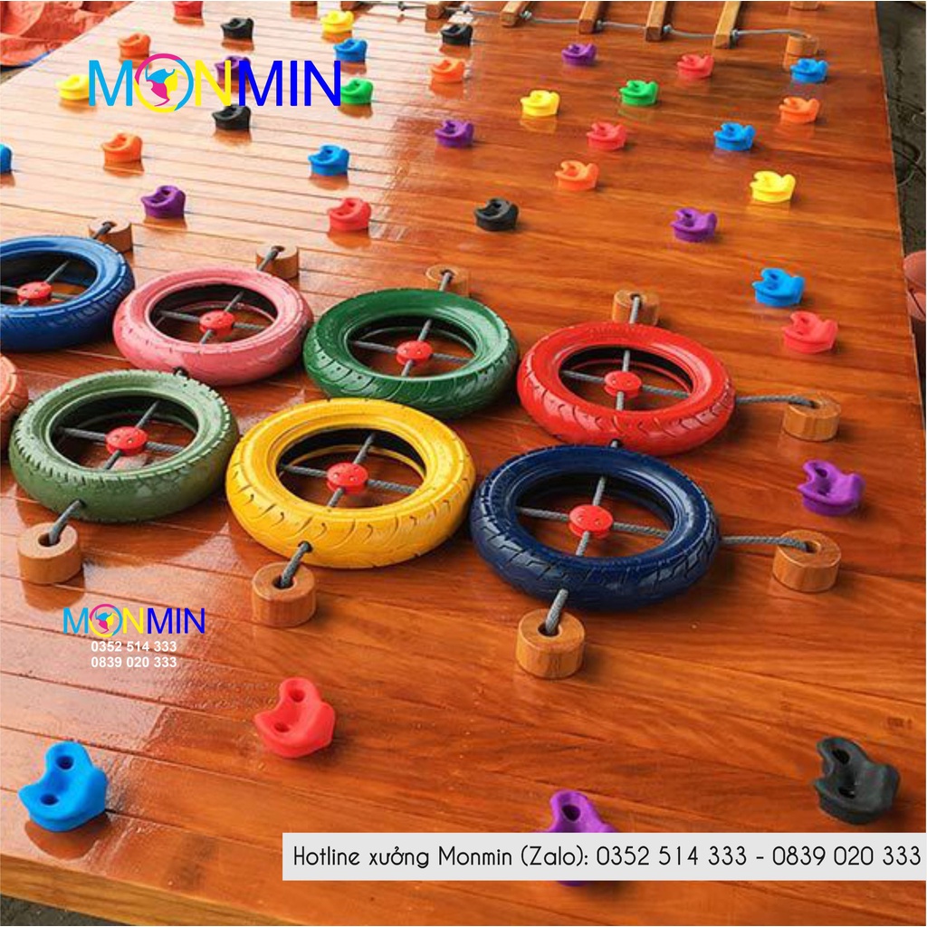 Mấu leo núi trẻ em Monmin gắn tường trong nhà, ngoài trời loại 2 lỗ vít chuyên dụng - Hàng cao cấp