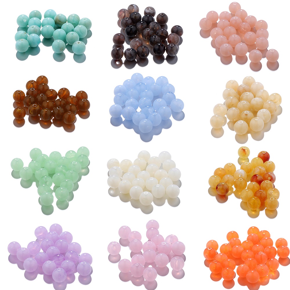 St.kunkka 50 cái / túi 8mm acrylic giả đá quý hạt 34 màu để làm đồ trang sức DIY