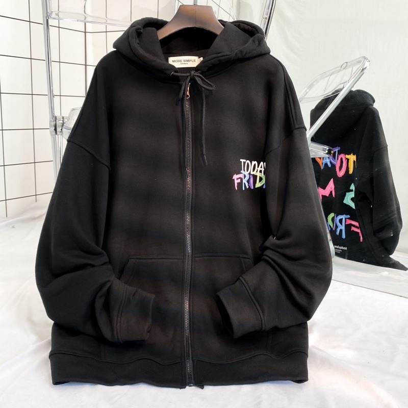 Áo Khoác Hoodie Form Rộng Unisex TODAY Vải Nỉ Bông Dày Dặn - 84Unisex