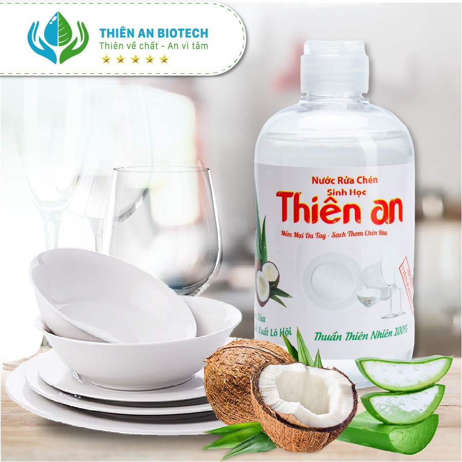 NƯỚC RỬA CHÉN SINH HỌC THIÊN AN KHÔNG ĂN DA TAY BẢO VỆ ĐÔI TAY CỦA BẠN 500ML