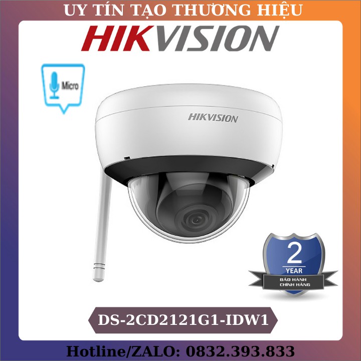 Camera IP WiFi Bán Cầu Hikvision DS-2CD2121G1-IDW1 - Độ Phân Giải 2.0MP - Chuẩn Nén H.265+