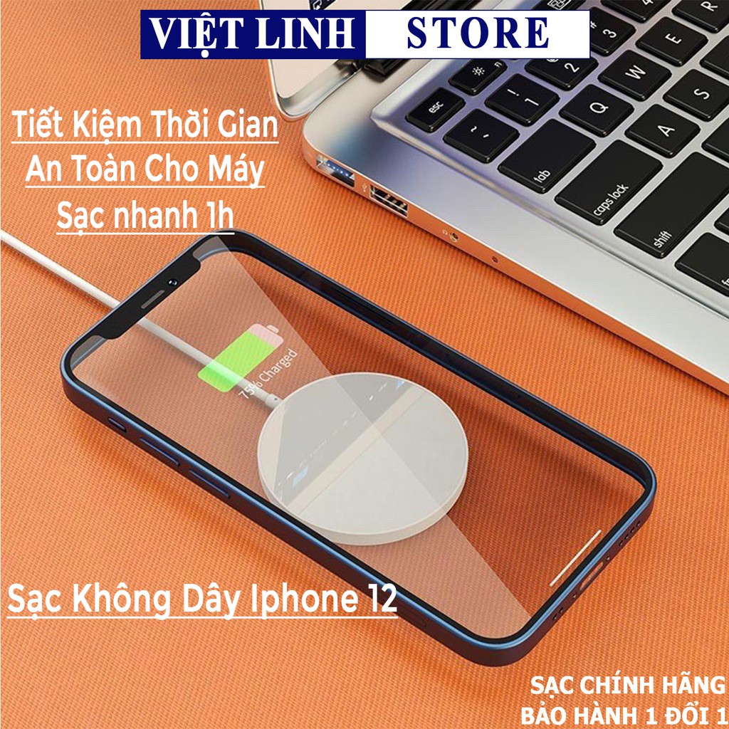 Đế sạc nhanh không dây iPhone 15W MagSafe, dành cho Iphone 11,12, 12pro, 12pro max - Bảo Hành 12 Tháng - Việt Linh Store