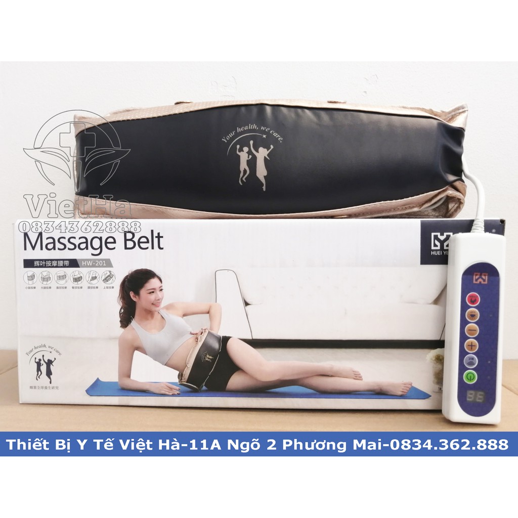 Đai Massage bụng có đèn hồng ngoại, có bảng điều khiển cầm tay  Massage Belt HW-201