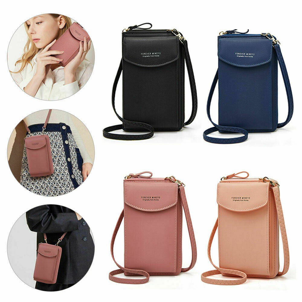 Túi Đeo Chéo Mini Bằng Da Pu Đựng Điện Thoại Nhiều Màu Tiện Dụng Cho Nữ