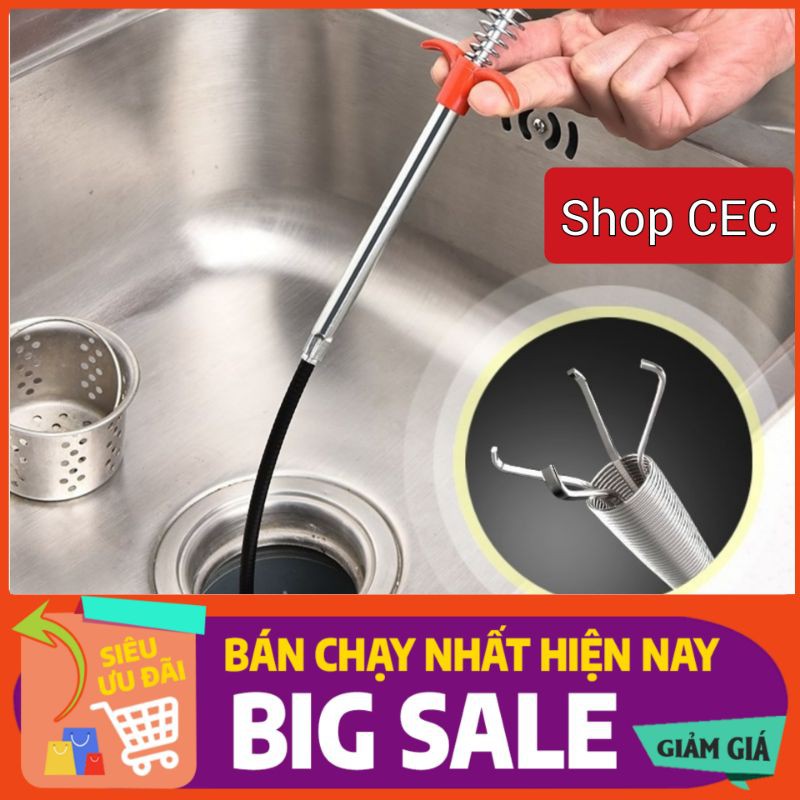 Gậy Thông Cống Dài 60cm &amp; Bột Thông Tắc 260g Thoát Nước Sàn, Bồn Cầu, Lavabo, Chậu Rửa Bát ...