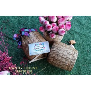 Chậu tre đan cao 14cm × miệng 12cm đa năng