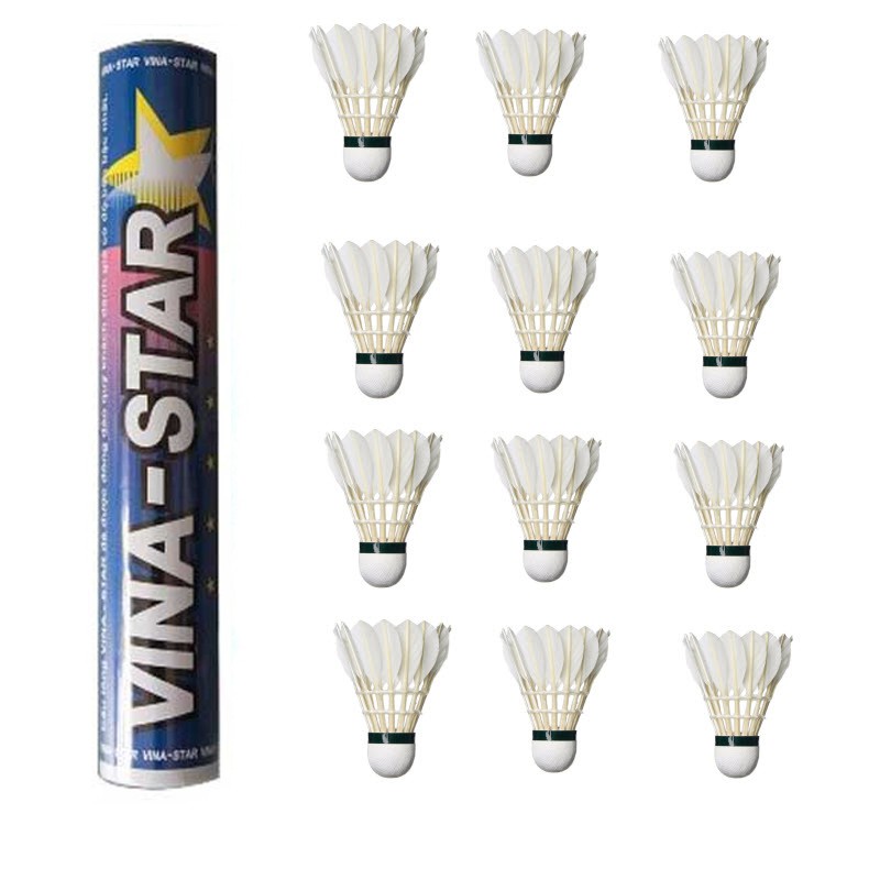Cầu Lông VINA-STAR Xanh - Đỏ  ống 12 quả Hàng Chính Hãng.