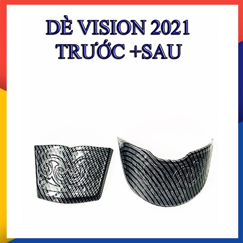 ỐP MỎ DÈ TRƯỚC + SAU CARBON XE VISION 2014 - 2021 NHỰA ABS CAO CẤP