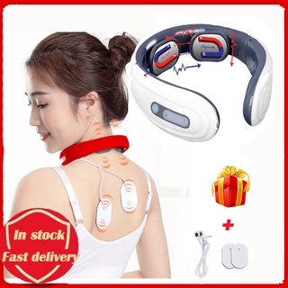 Máy mát xa cổ và lưng thông minh giúp giảm đau thư giãn kèm miếng dán