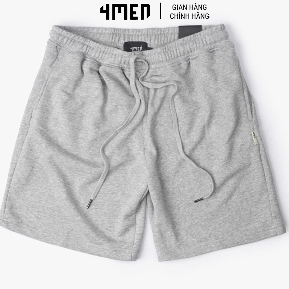 Quần Short Nam Form Regular Basic 4MEN QS031 trơn chất liệu cotton thấm mồ hôi, co giãn tốt, thoáng mát, đơn giản