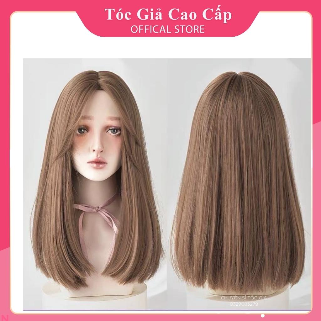 Tóc giả nguyên đầu nữ đẹp 2 mái bay, mã số 1247, tặng kèm lưới trùm tóc.