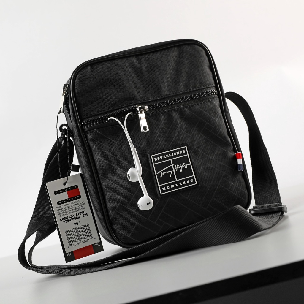 Túi đeo chéo nam nữ unisex đựng ipad đồ cá nhân hàng nhập khẩu logo đúc nguyên khối nổi bật  đến từ TOMMY