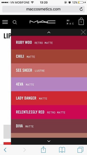 Son Mac Auth RubyWoo/Chili/LadyDanger