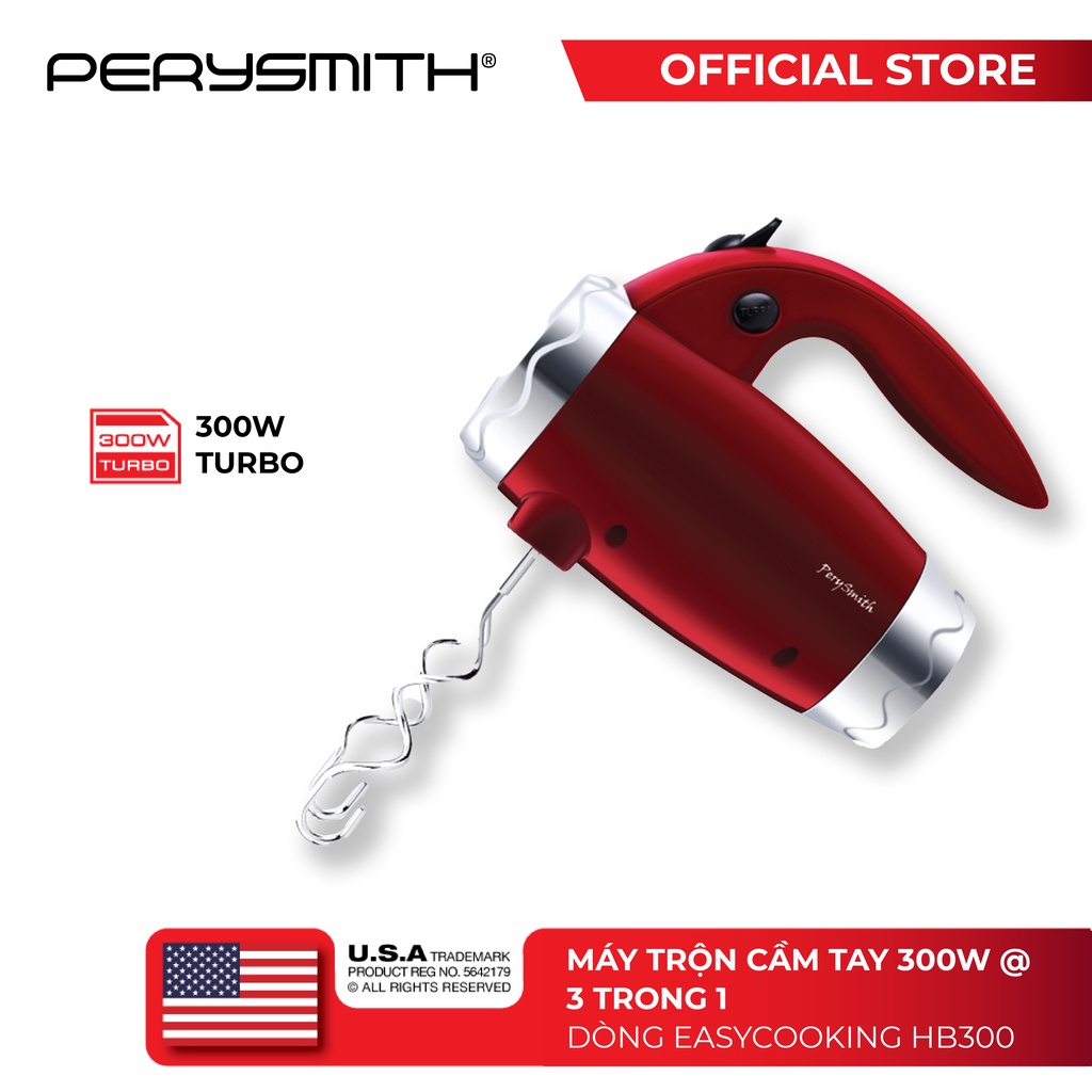 Máy đánh trứng trộn bột cầm tay PerySmith HB300 công suất lớn 300W