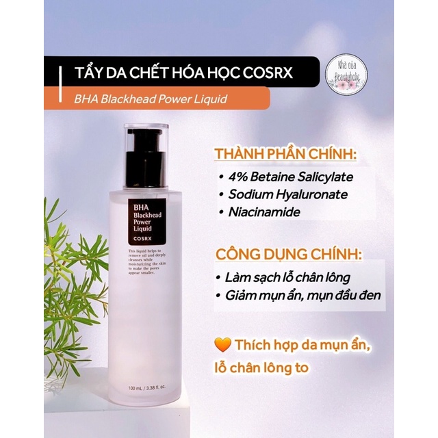 Tẩy da chết hoá học COSRX BHA BLACKHEAD POWER LIQUID