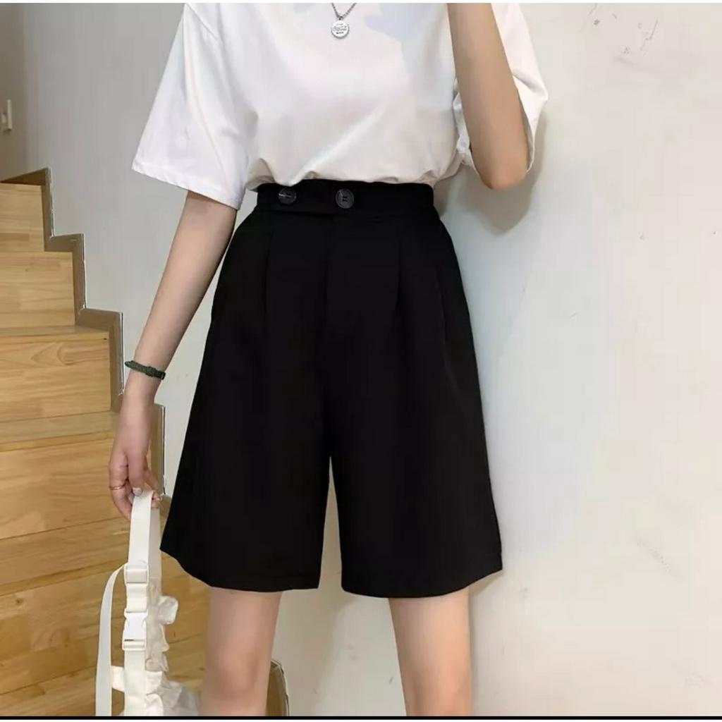 Sooc Tuyết Mưa Dáng Ngố Cạp cúc Thể Thao Dáng Rộng - uần Ống Rộng ChấtTuyết Mưa Dáng Lửng