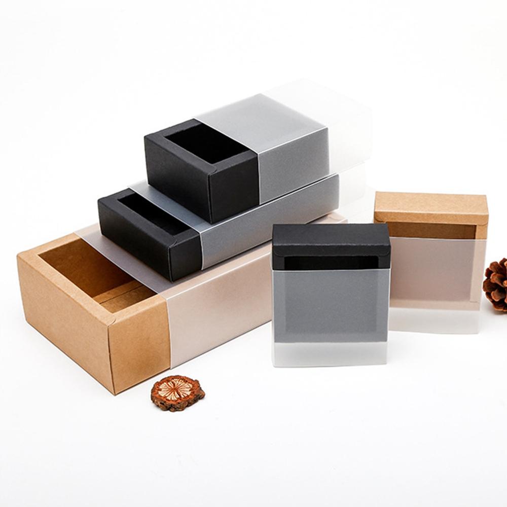 Set 5 Hộp Giấy Kraft Màu Đen Đựng Bánh Kẹo Bánh Quy Tiện Dụng