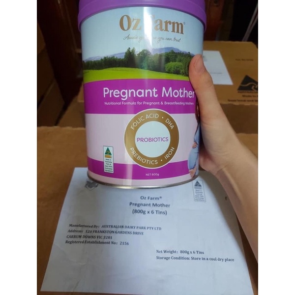 [Mã 267FMCGSALE giảm 8% đơn 500K] (Date 2/2023) Sữa bầu Oz Farm pregnsnt Mother Úc hộp 800g