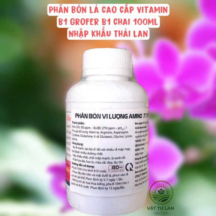 Phân bón lá Thái Lan B1 Grofer B1 Thái Trắng- 100ML