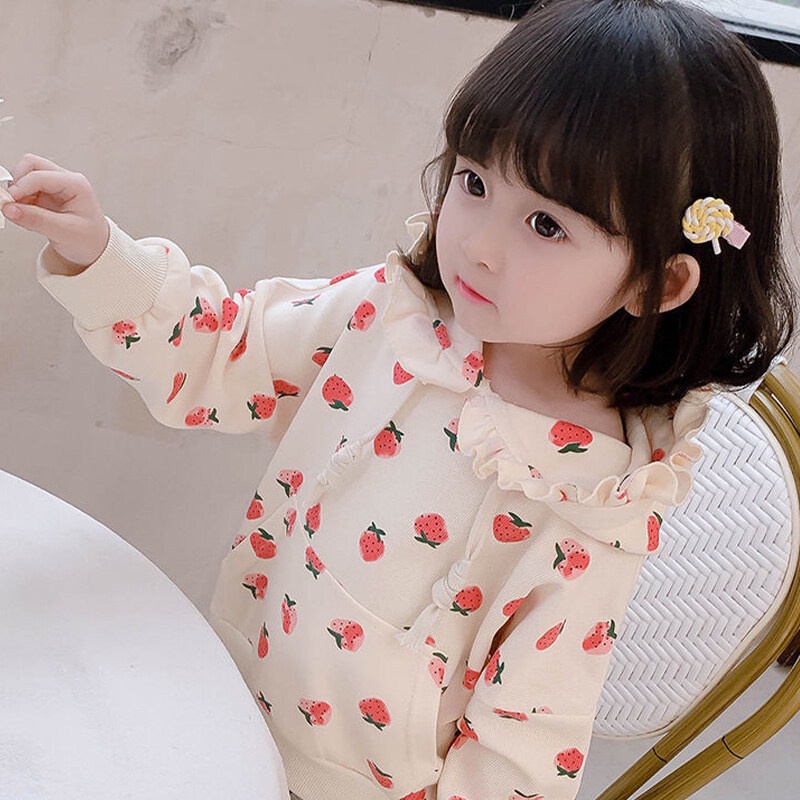Áo sweater AMILA tay dài in họa tiết thời trang đáng yêu cho bé gái