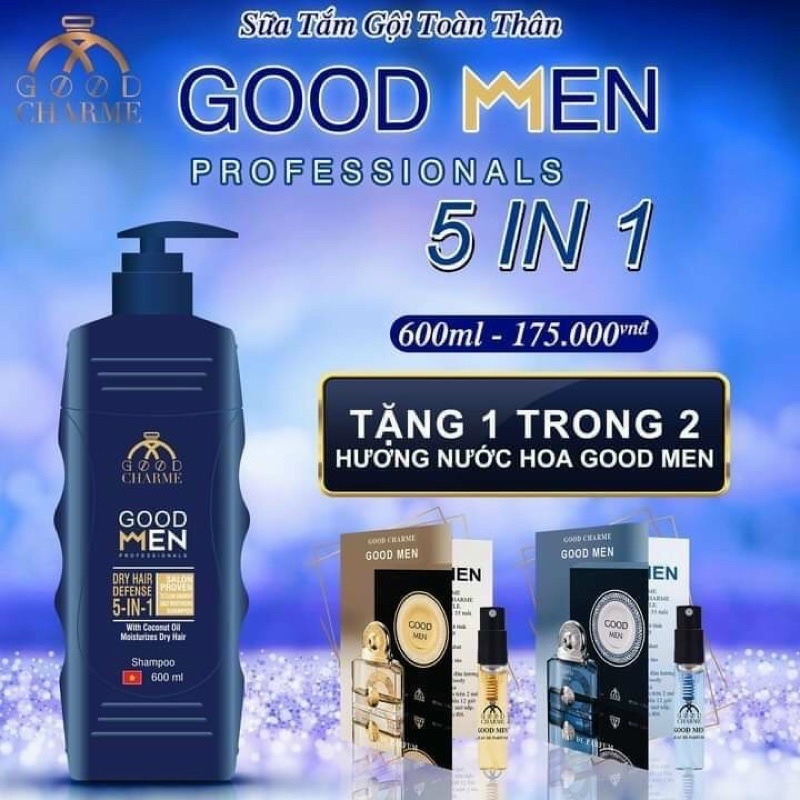 [Chính Hãng] Sữa Tắm Gội Nam Toàn Thân 5in1 600ml  [TẶNG NƯỚC HOA 3ML] | BigBuy360 - bigbuy360.vn