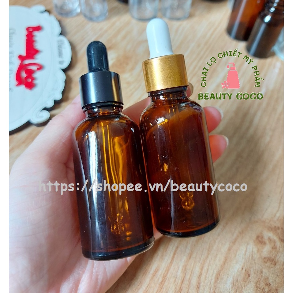 Chai Đựng Serum Tinh Dầu Thủy Tinh Nắp Bóp Giọt 10ml 20ml 30ml 50ml 100ml