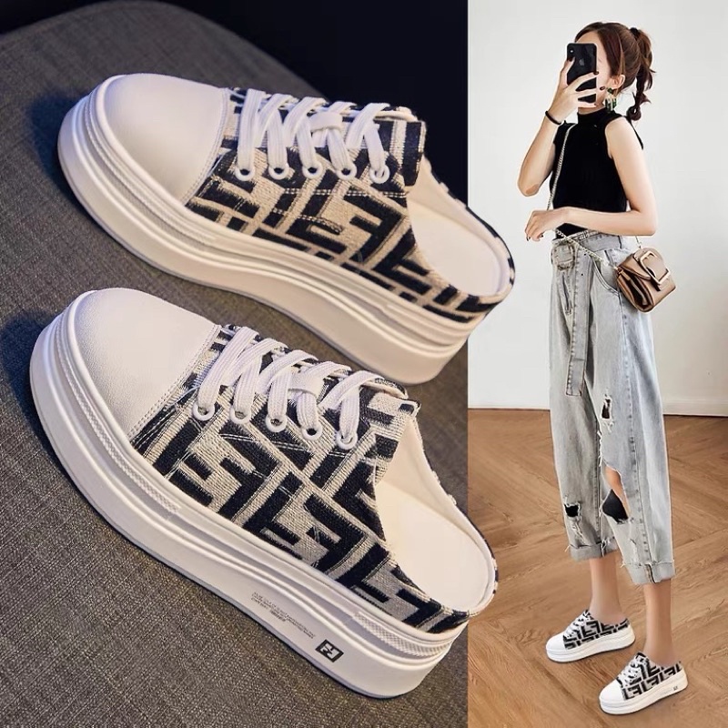 Giày sục thể thao độn đế 7cm ⚡️FREE SHIP⚡️hoạ tiết sang, tôn chiều cao, êm chân