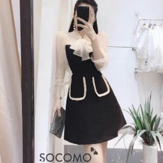 ĐẦM XÒE TAY LƯỚI NƠ CỔ