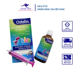 Canxi & Vitamin D3 Ostelin dạng nước cho bé, 90ml - Kids Milk Calcium & Vitamin D3 Liquid Ostelin