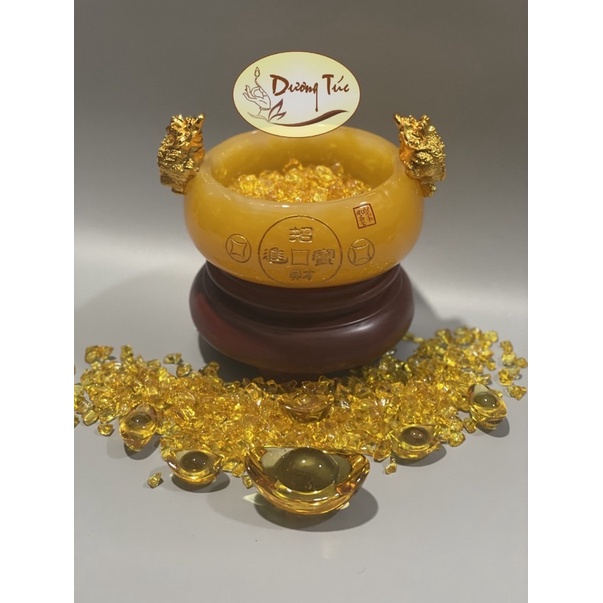 Bát Tụ Bảo ( Tụ Bảo Bồn , Hũ Vàng ) Bằng Ngọc, Chiêu Tài Lộc Phong Thuỷ