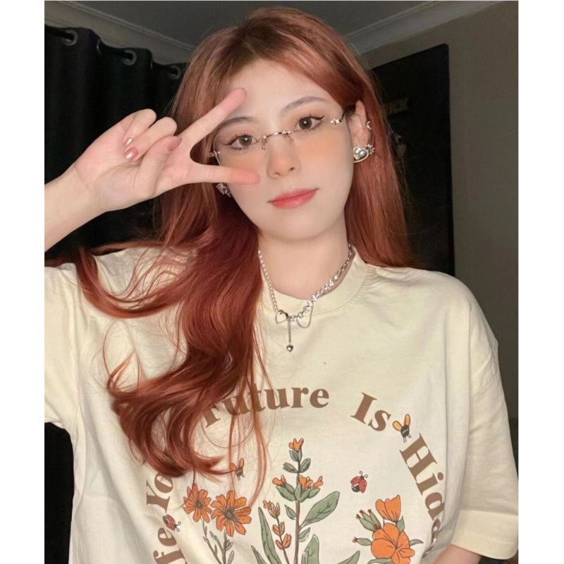 Áo thun Pure Cube tay ngắn in họa tiết dễ phối đồ thời trang xuân hè phong cách Hàn Quốc cho nữ