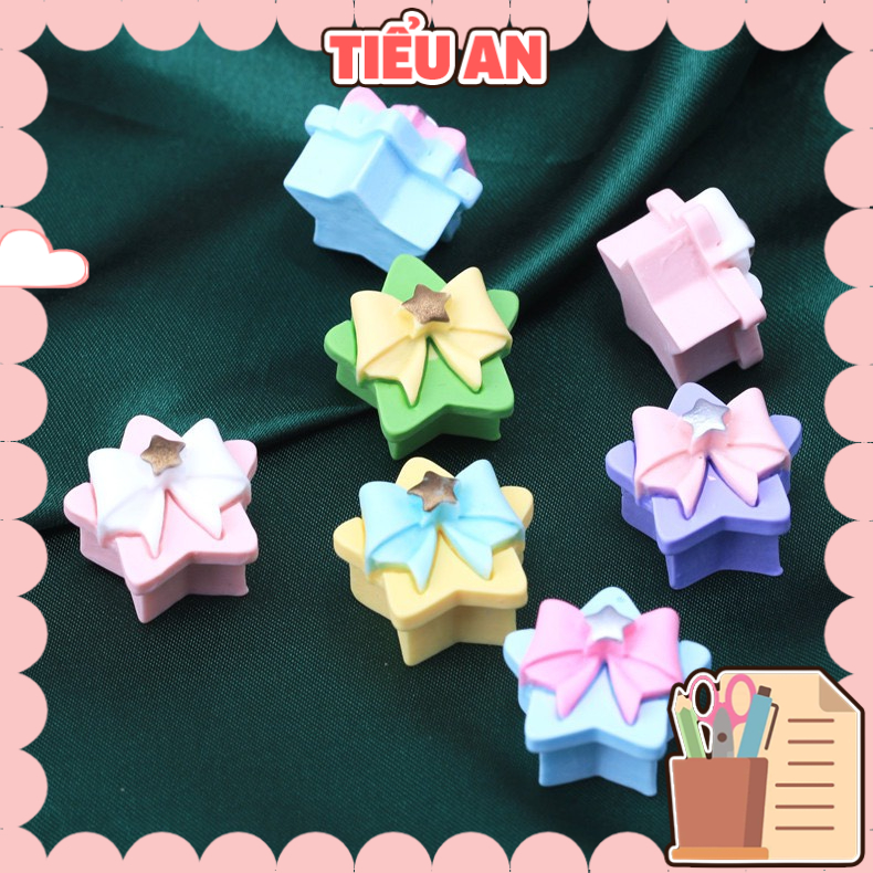 Charm (C290) slime/ Dụng Cụ Charm Trang Trí [Ko Keo &amp; Nút] Hình Hộp quà 3D