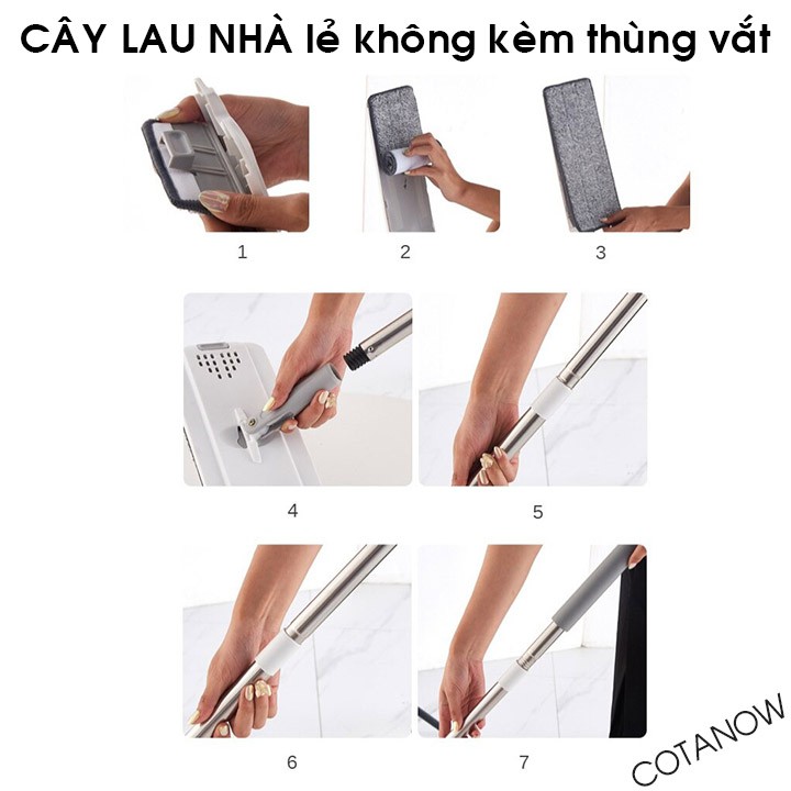 Cây Lau Nhà Lẻ Thay Thế Không Kèm Thùng Vắt