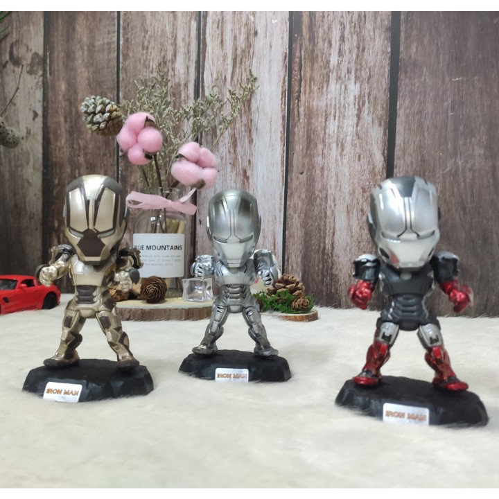 Mô Hình 6 siêu nhân vật người sắt bằng kim loại cao cấp , mô hình người sắt , iron man, Người sắt MK Tony Stark avenger