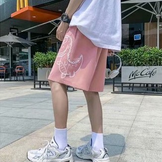 Quần short thể thao vải lụa lạnh nhanh khô in hình khủng long thời trang mùa hè cho nam size M-8XL