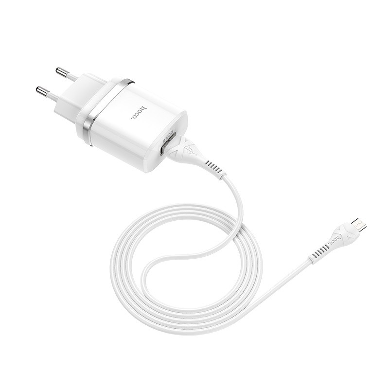 Combo cốc sạc nhanh và cáp sạc cổng microUSB Hoco C12Q hỗ trợ QC3.0 3A 18W - Hãng phân phối